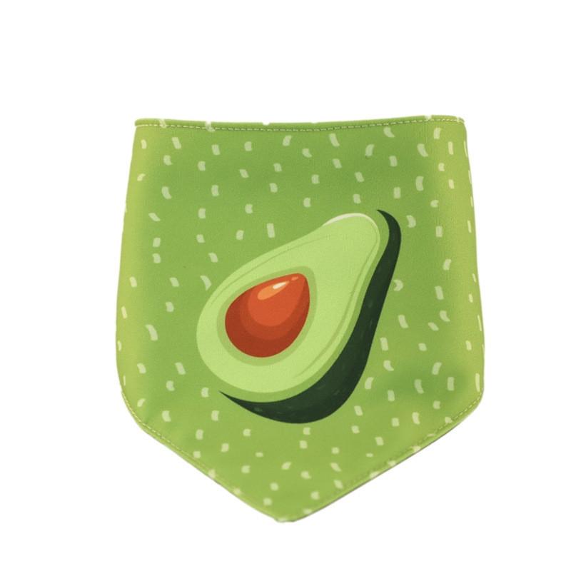 Refreshing Avocado Pet Scarf Three-Layer Thickened Waterproof Saliva Towel - Size Xs