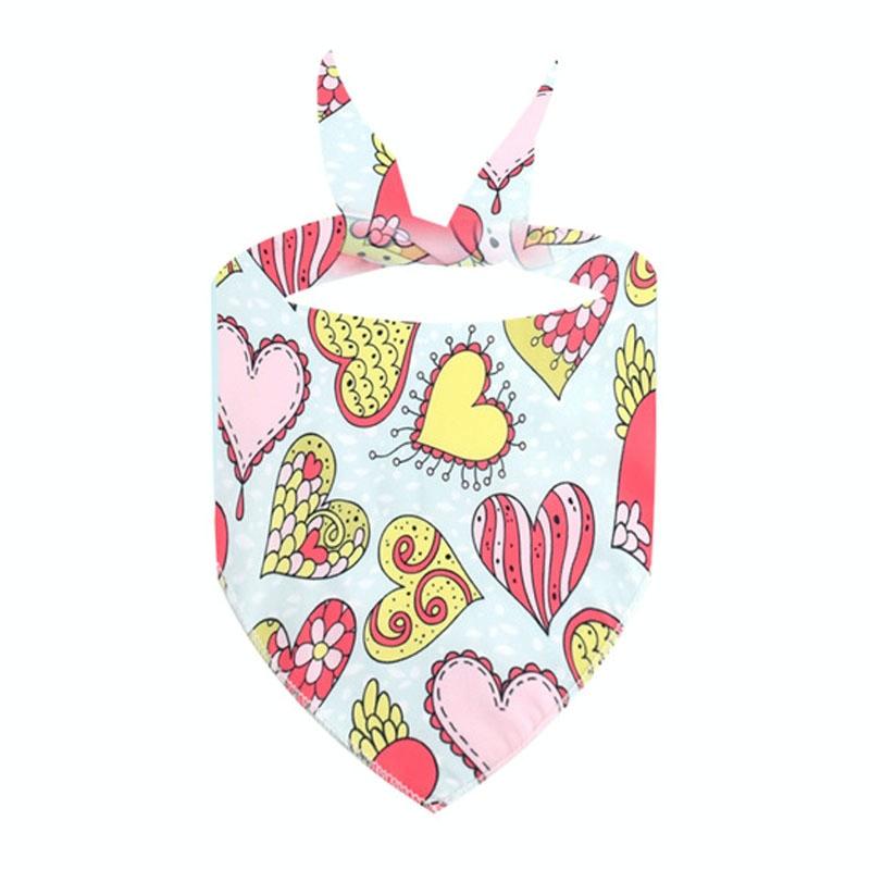 Cute Pet Triangle Towel Bib Cartoon Cats And Dogs Drool Towel Scarf - 01