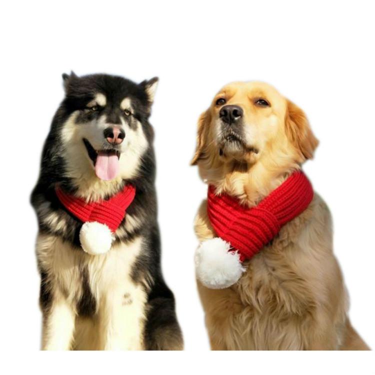 Pet Christmas Wool Scarf Dog Saliva Towel - Size M