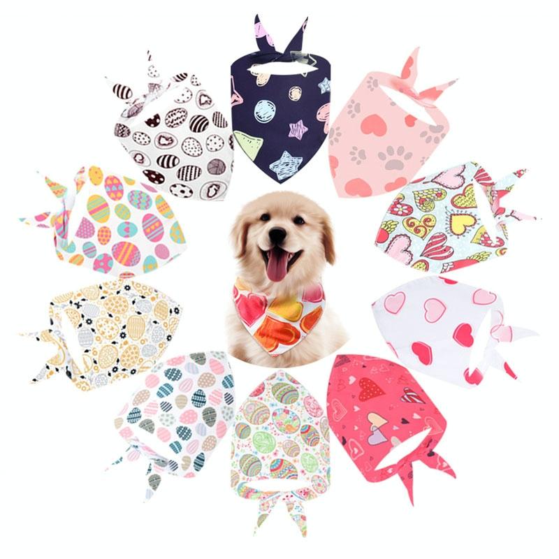 Cute Pet Triangle Towel Bib Cartoon Cats And Dogs Drool Towel Scarf - 09