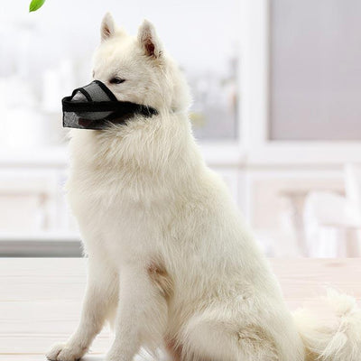 Dog Mouth Cover Anti-Bite Mesh Dog Mouth Cover Medium And Large Dogs Anti-Drop Mask Xxs - Gray