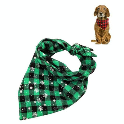 Pet Triangle Towel Christmas Snowflake Dog Saliva Towel - Size S - Red
