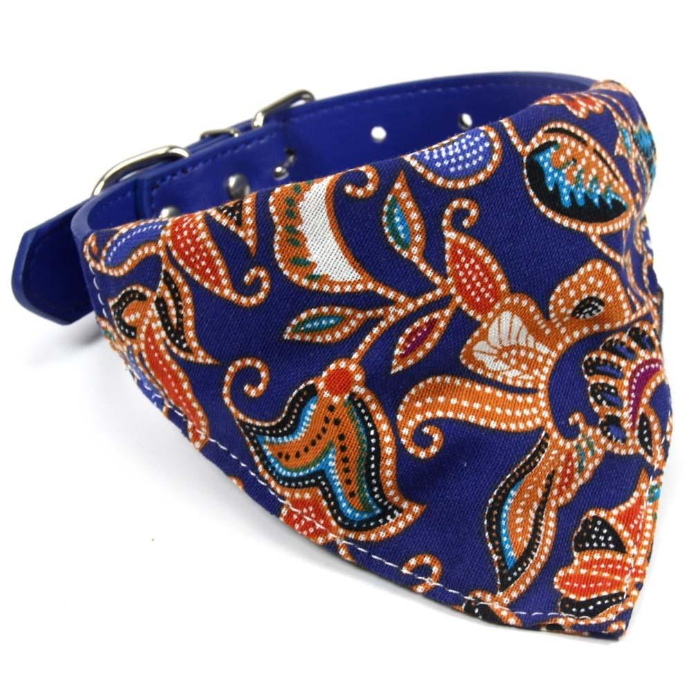 Cotton Pet Bib Cat Headband Dog Saliva Towel - Size Xs - Blue