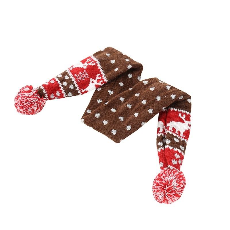 Christmas Pet Scarf Autumn And Winter Warm Elk Christmas Dog Scarf - Size L Brown