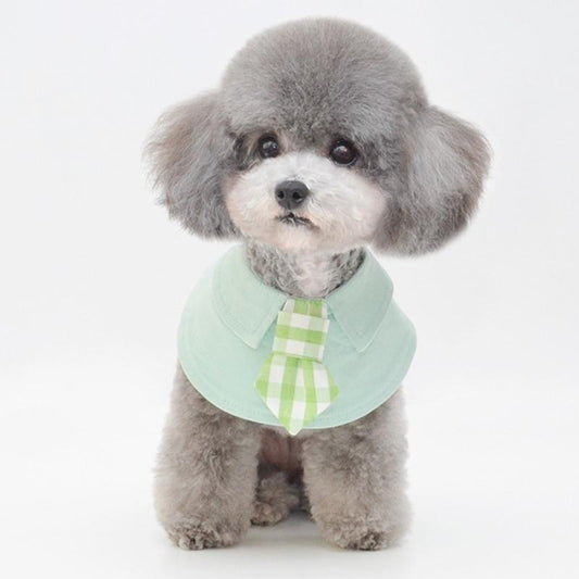 Pet Shawl Scarf Saliva Towel Dog Clothes Accessories - Size L - Green