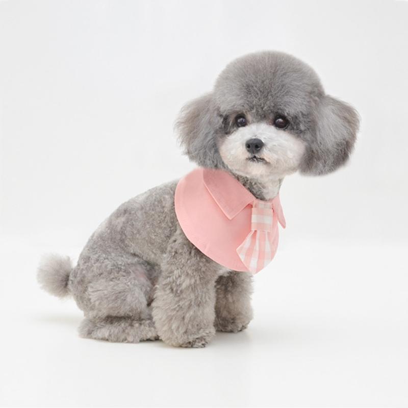 Pet Shawl Scarf Saliva Towel Dog Clothes Accessories - Size L - Green