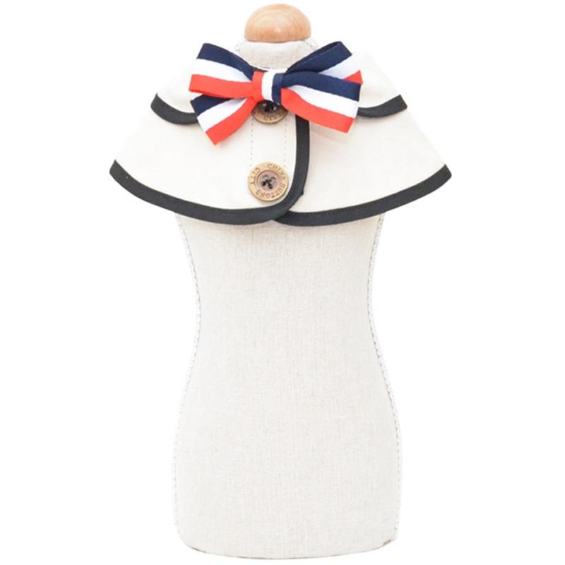 Dog Shawl Saliva Towel Scarf Pet Bow Tie Jewelry Accessories - Size S - White