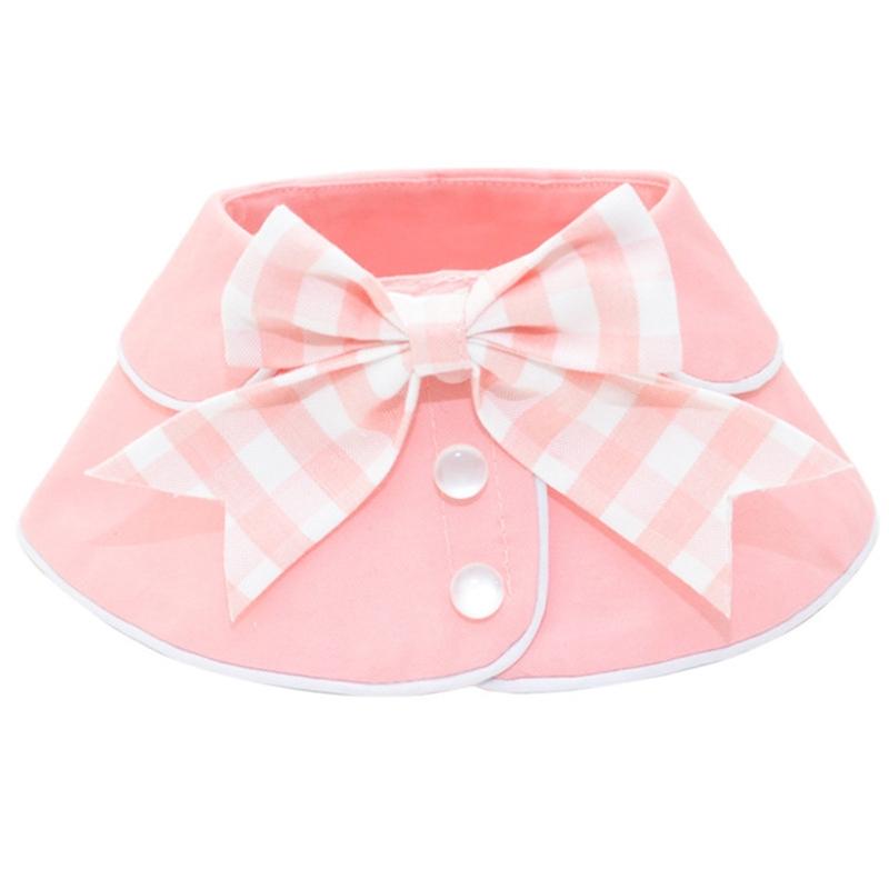 Pet Accessories Dog Small Shawl Bib Saliva Towel Triangle Scarf - Size M - Light Pink