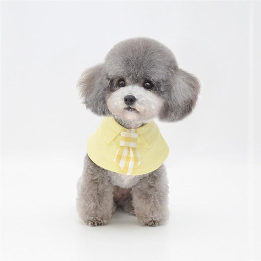 Pet Shawl Scarf Saliva Towel Dog Clothes Accessories - Size M - Yellow