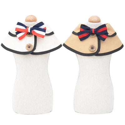 Dog Shawl Saliva Towel Scarf Pet Bow Tie Jewelry Accessories - Size L - White
