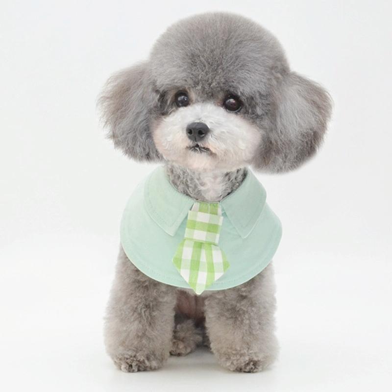 Pet Shawl Scarf Saliva Towel Dog Clothes Accessories - Size S - Pink