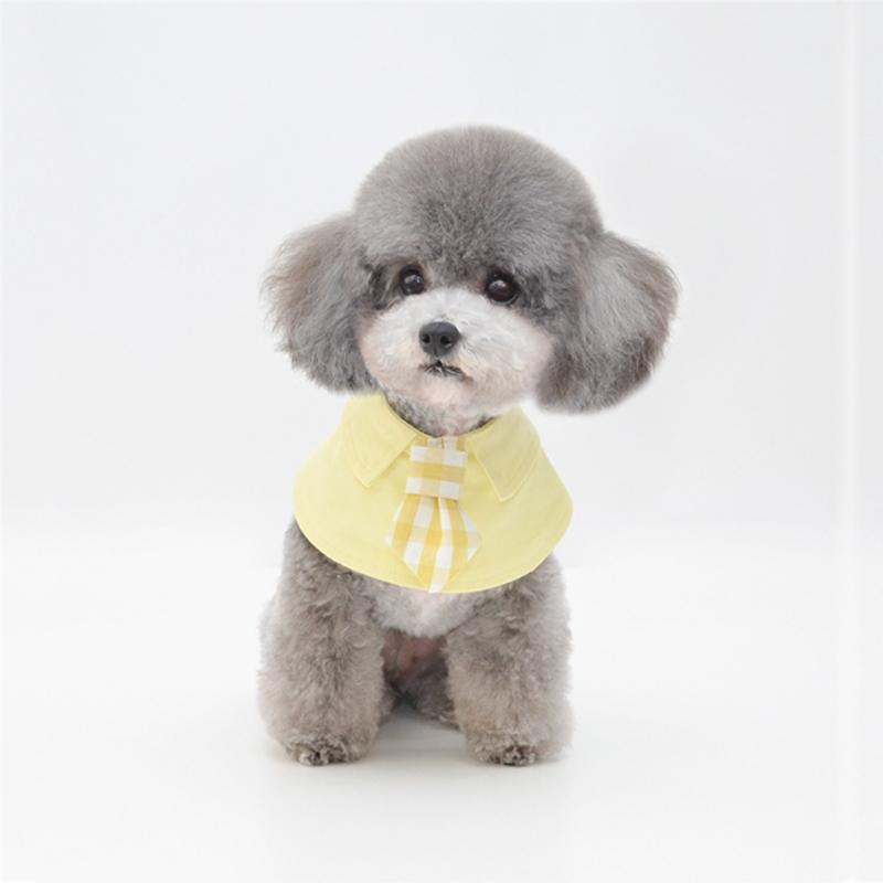 Pet Shawl Scarf Saliva Towel Dog Clothes Accessories - Size M - Pink