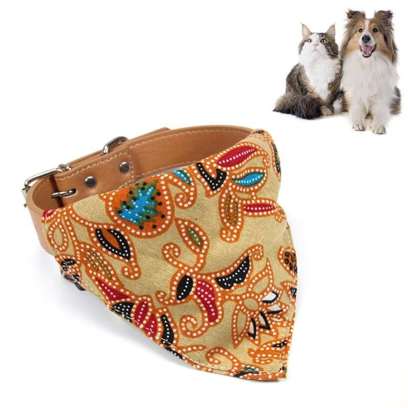 Cotton Pet Bib Cat Headband Dog Saliva Towel - Size L - Red