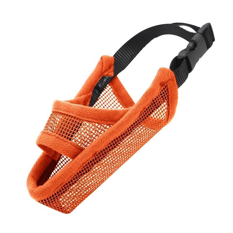 Dog Mouth Cover Anti-Bite Mesh Dog Mouth Cover Medium And Large Dogs Anti-Drop Mask L - Orange