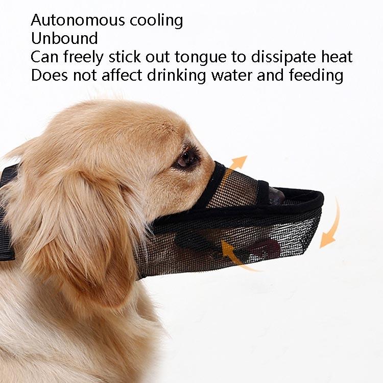 Dog Mouth Cover Anti-Bite Mesh Dog Mouth Cover Medium And Large Dogs Anti-Drop Mask L - Orange