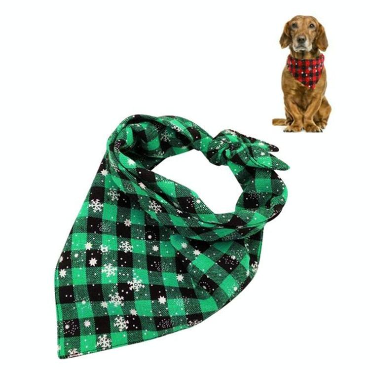 Pet Triangle Towel Christmas Snowflake Dog Saliva Towel - Size S - Blue