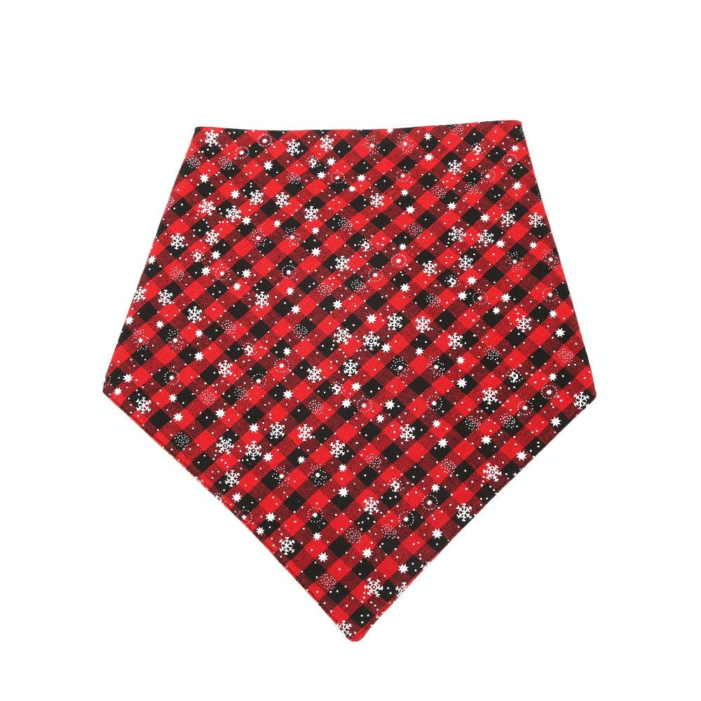 Pet Triangle Towel Christmas Snowflake Dog Saliva Towel - Size S - Blue