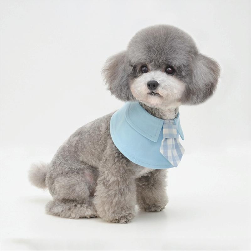 Pet Shawl Scarf Saliva Towel Dog Clothes Accessories - Size S - Blue