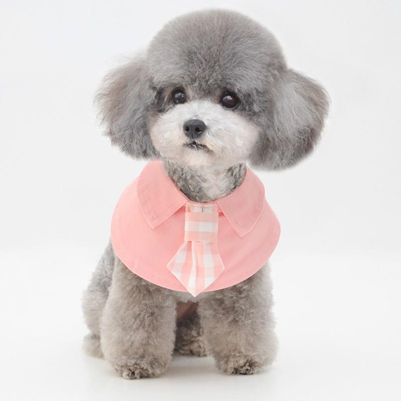 Pet Shawl Scarf Saliva Towel Dog Clothes Accessories - Size S - Blue