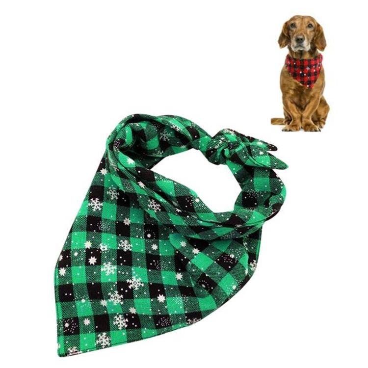 Pet Triangle Towel Christmas Snowflake Dog Saliva Towel - Size L - Blue
