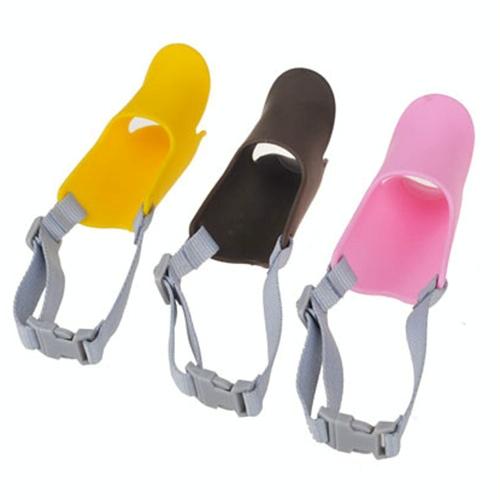 Cute Duck Mouth Shape Silicone Muzzle For Pet Dog - Size S Yellow