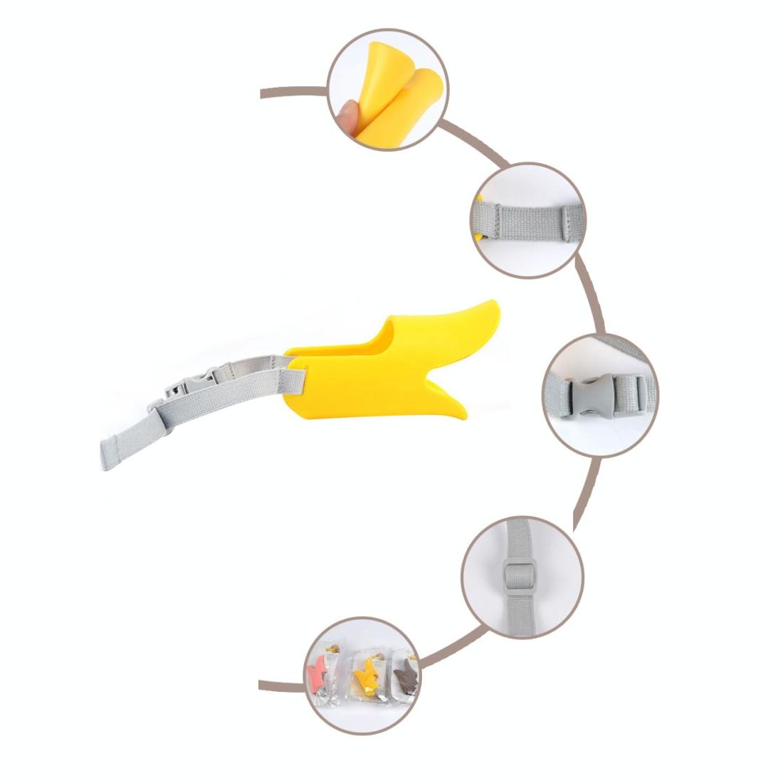 Cute Duck Mouth Shape Silicone Muzzle For Pet Dog - Size S Yellow