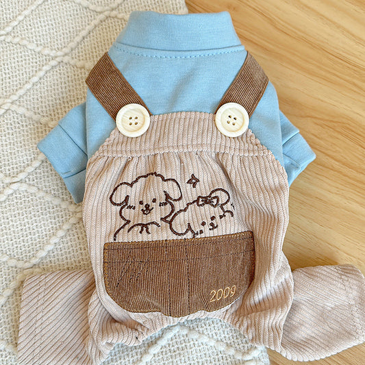 S Cute Little Backless Trousers Cute Four-Legged Dog Clothes - Spring/Summer Pet Outfit, Soft & Breathable