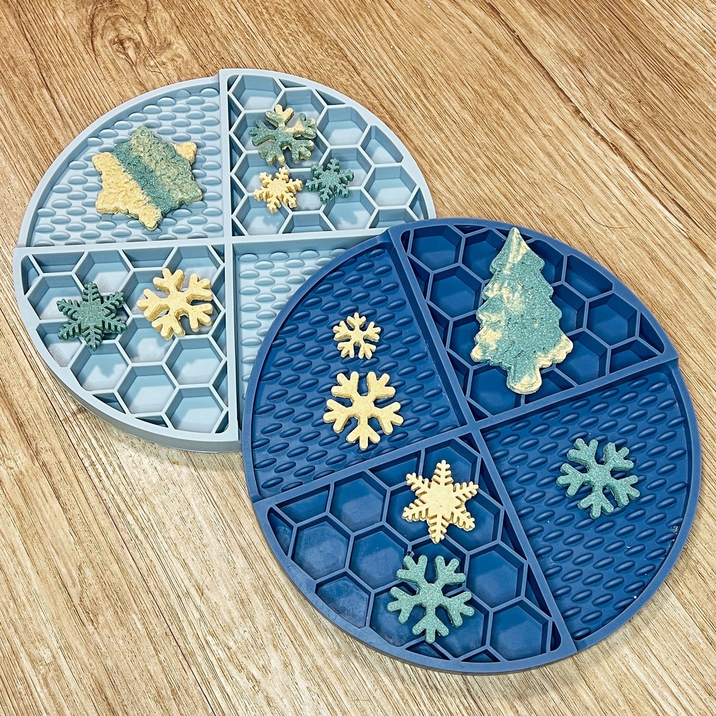 2 Pcs Purple Honeycomb Pet Slow Feeder Bowl - Anti-Choke Silicone Lick Mat with Suction for Dogs