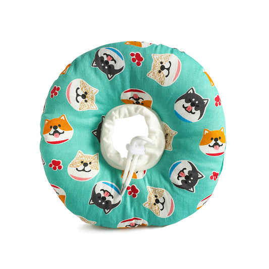 2 pcs Shiba Inu pattern Pet Recovery Collar - Comfortable Anti-Lick Cone for Cats & Dogs Size XS