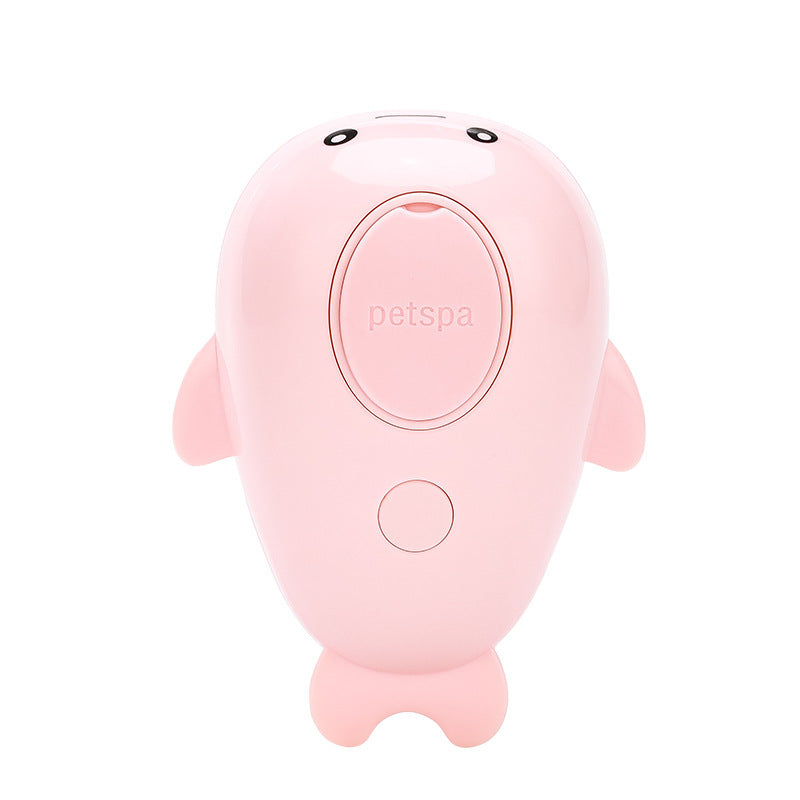 2 PCS Pink Dolphin Electric Pet Brush | One-Click Spray, Massage, & Hair Removal