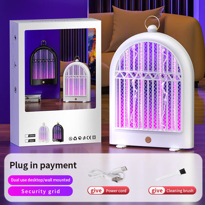 White (Plug-in) USB Mosquito Killer Lamp - Electric Bug Zapper, Wall-Mounted/Standing, Silent