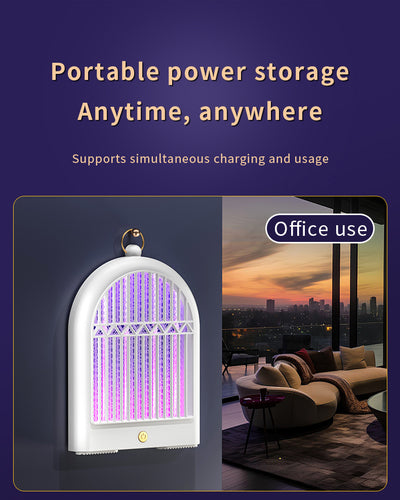 Black (Plug-in) USB Mosquito Killer Lamp - Electric Bug Zapper, Wall-Mounted/Standing, Silent