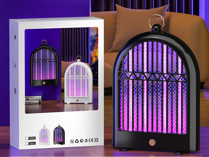 Black (Plug-in) USB Mosquito Killer Lamp - Electric Bug Zapper, Wall-Mounted/Standing, Silent