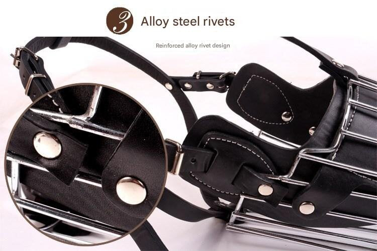 Black Metal Basket Dog Muzzle - Anti-Bite & Anti-Barking - XL