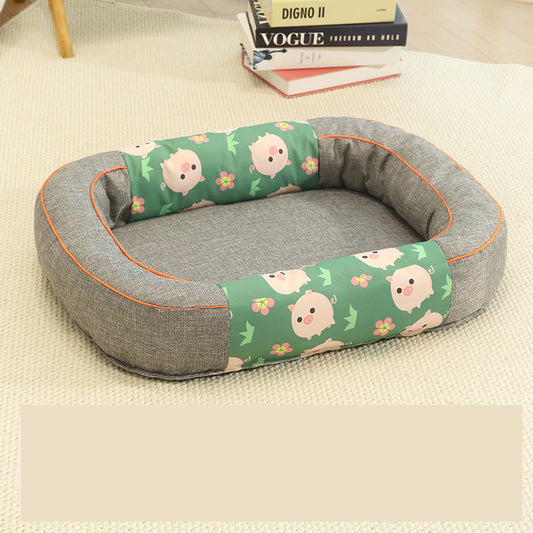 Size S Grey Cozy Pet Bed for Small Dogs and Cats - Durable & Chew-Resistant Nest for All Seasons