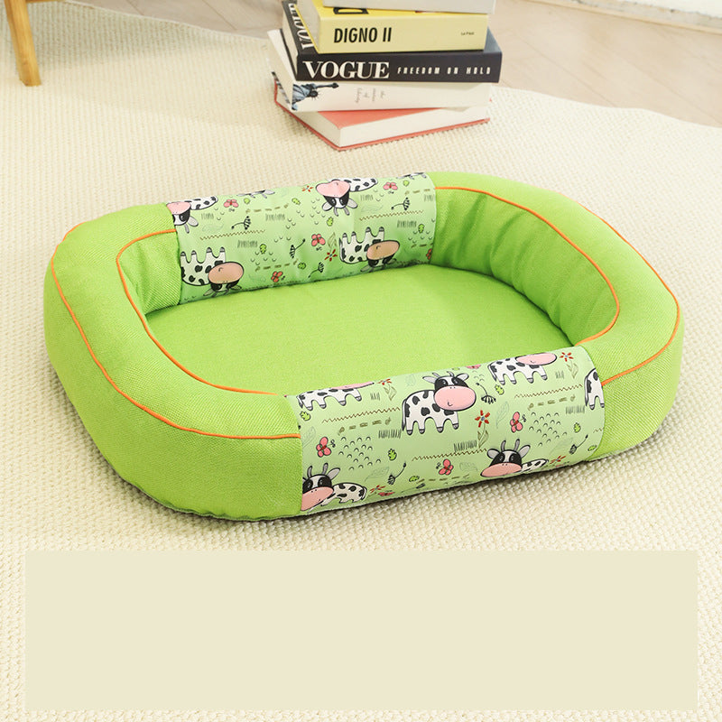 Size S Green Cozy Pet Bed for Small Dogs and Cats - Durable & Chew-Resistant Nest for All Seasons