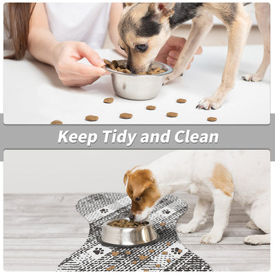 Yellow And White Pet Feeding Mat 45x60cm - Anti-Slip, Durable Diatom Mud Mat for Dogs and Cats, Easy to Clean