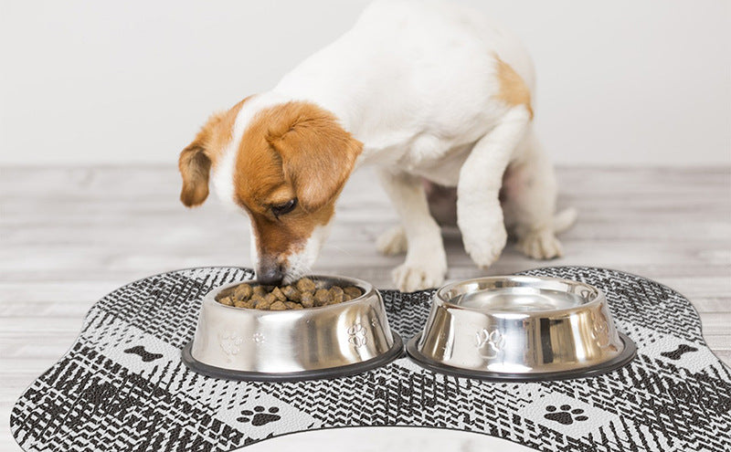 Brown And White Pet Feeding Mat 45x60cm - Anti-Slip, Durable Diatom Mud Mat for Dogs and Cats, Easy to Clean