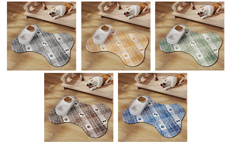 Brown And White Pet Feeding Mat 50x70cm - Anti-Slip, Durable Diatom Mud Mat for Dogs and Cats, Easy to Clean