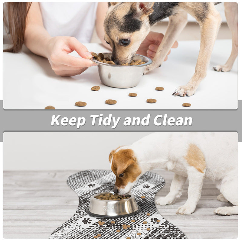 Green And White Pet Feeding Mat 50x70cm - Anti-Slip, Durable Diatom Mud Mat for Dogs and Cats, Easy to Clean