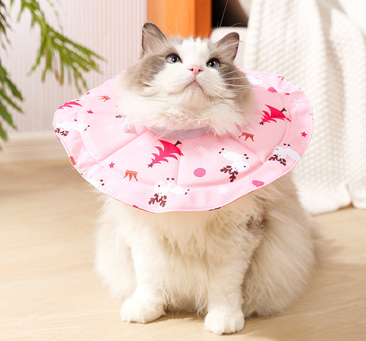 2 Pcs Size S Pink Comfortable Pet Recovery Collar | Waterproof Anti-Lick Collar for Cats & Dogs