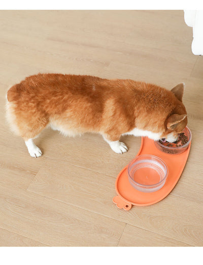 White Non-Slip Pet Feeding Mat - Waterproof Dog & Cat Food Bowl Placemat with Raised Edges