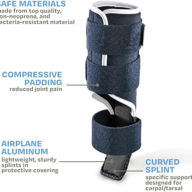3 Pcs Size M Dark Blue Supportive Dog Leg Brace - Adjustable Carpal/Tarsal Splint for Injury & Arthritis Relief