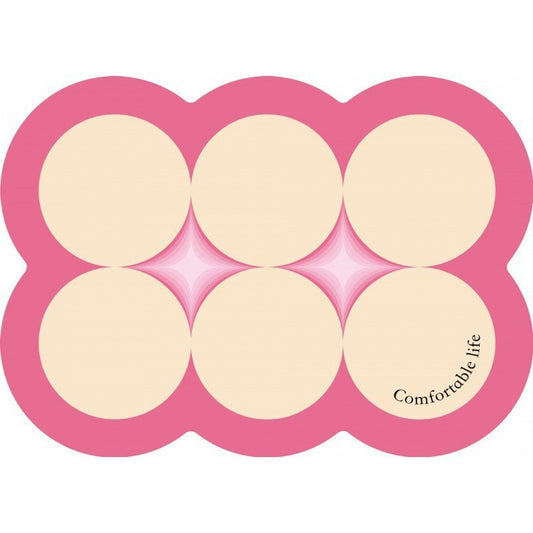 Style 4 Pink And Beige Absorbent Diatomaceous Earth Pet Feeding Mat - Non-Slip & Quick Dry Placemat (50x80cm)