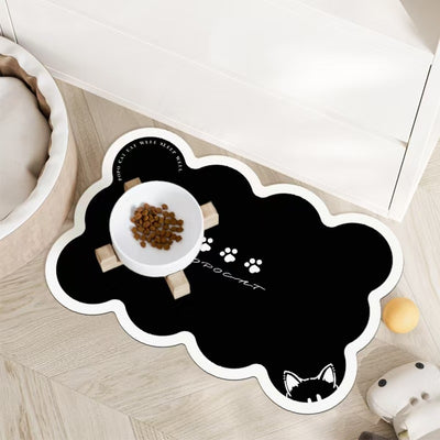 Style 8 Yellow Pumpkin Pattern Absorbent Diatomaceous Earth Pet Feeding Mat - Non-Slip & Quick Dry Placemat (50x80cm)