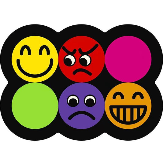 Style 11 Colorful Emoticons Pattern Absorbent Diatomaceous Earth Pet Feeding Mat - Non-Slip & Quick Dry Placemat (50x80cm)