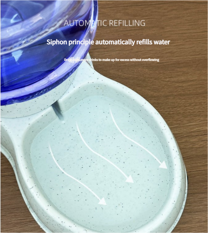 Blue Automatic Pet Feeder and Drinker Combo for Cats and Small Dogs - 2 in 1 Detachable Design