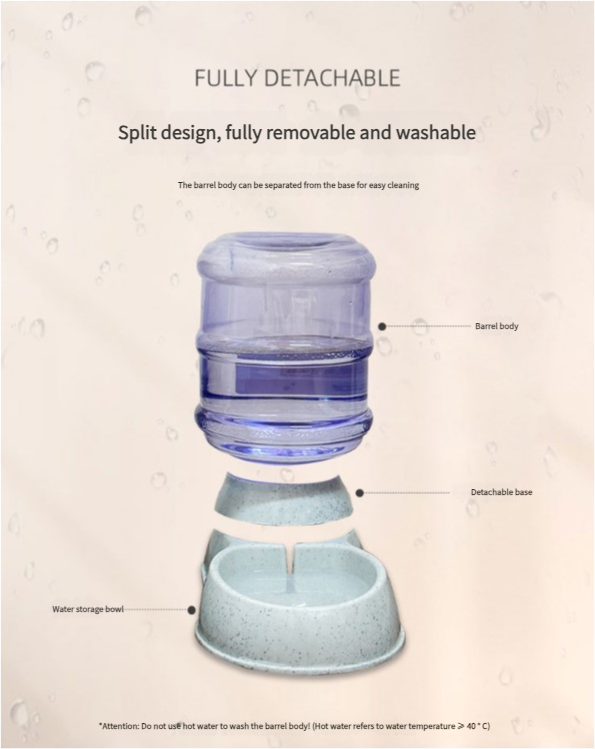 Blue Automatic Pet Feeder and Drinker Combo for Cats and Small Dogs - 2 in 1 Detachable Design