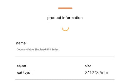 Interactive Plush Cat Toy - Lifelike Bird with Chirping Sounds and Feathers,Off-white