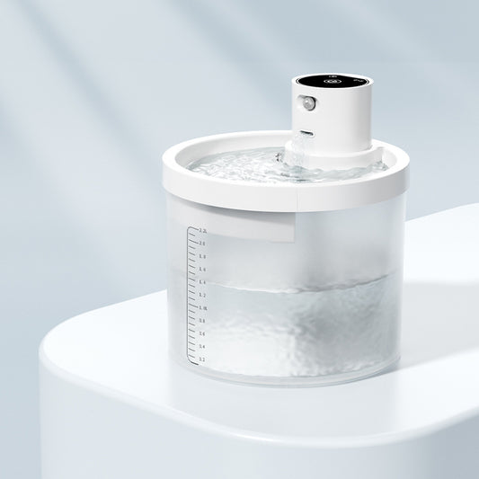 Black Wireless Automatic Pet Water Fountain - 2.2L Motion Sensor Dispenser